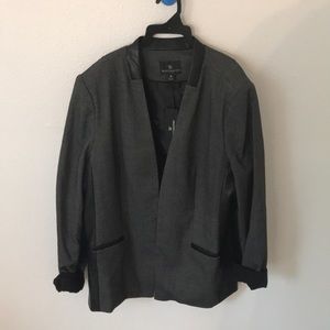 Grey & Black Leather - Blazer